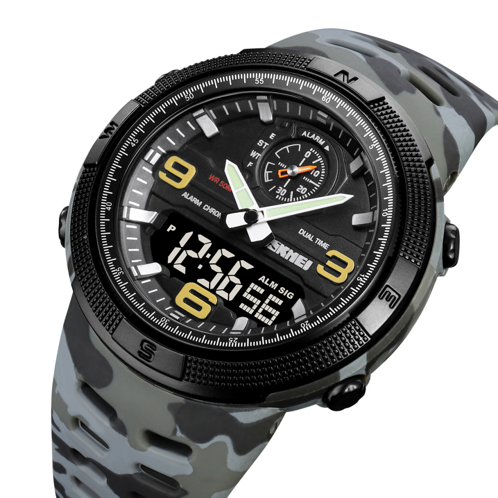 large Годинник чоловічий Skmei 1655CMGYBK Camo Grey-Black 0
