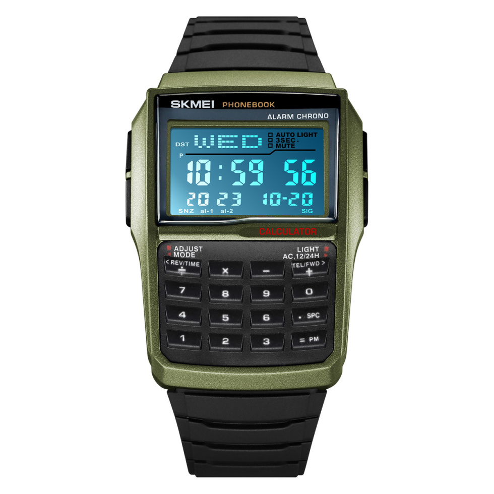 large Годинник чоловічий Skmei 2255AG Army Green 2