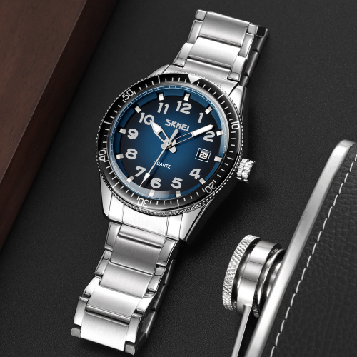 Часы мужские Skmei 9232SSIBU Silver/blue-steel strap-1
