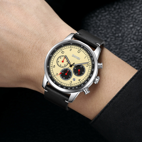 Годинник чоловічий Skmei 9318BEBK Beige-Black-1