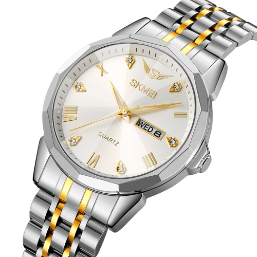 Часы мужские Skmei 2291TGDWT Silver-Gold-White-0