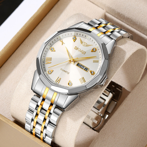 Часы мужские Skmei 2291TGDWT Silver-Gold-White-2