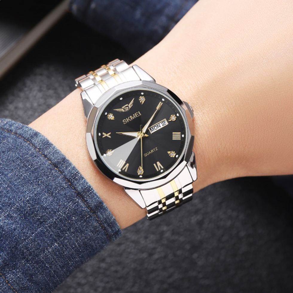 large Часы мужские Skmei 2291TGDBK Silver-Gold-Black 1