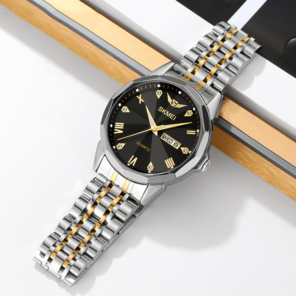 large Часы мужские Skmei 2291TGDBK Silver-Gold-Black 2