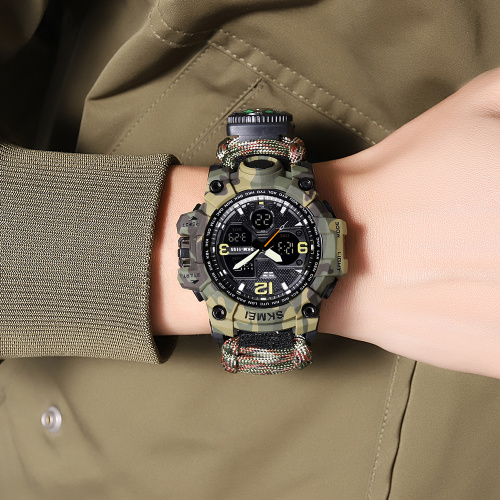 Годинник чоловічий Skmei 1155BNCMAG Camo Green-3
