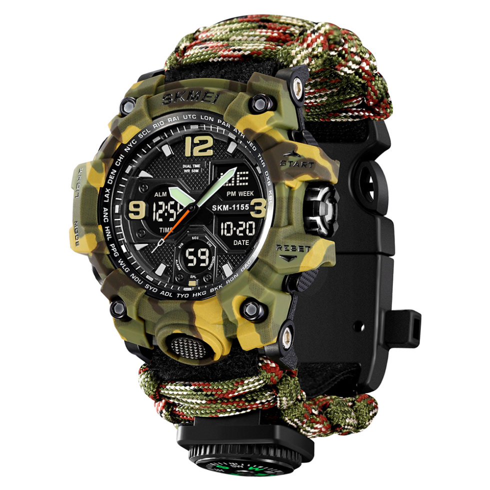 large Годинник чоловічий Skmei 1155BNCMAG Camo Green 1