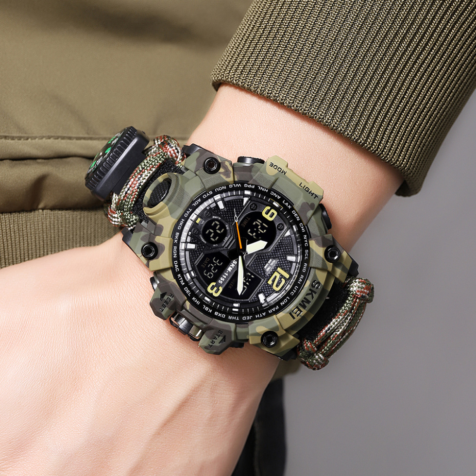 large Годинник чоловічий Skmei 1155BNCMAG Camo Green 2