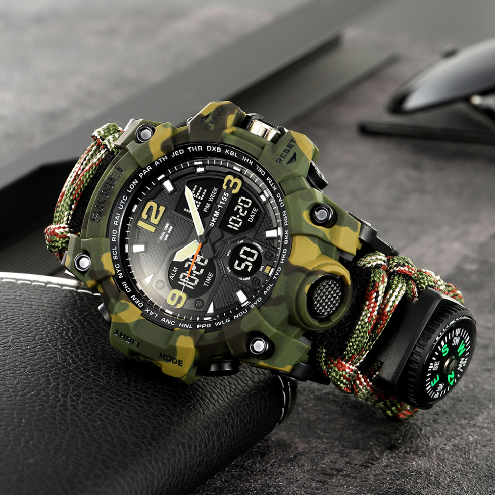 large Годинник чоловічий Skmei 1155BNCMAG Camo Green 4