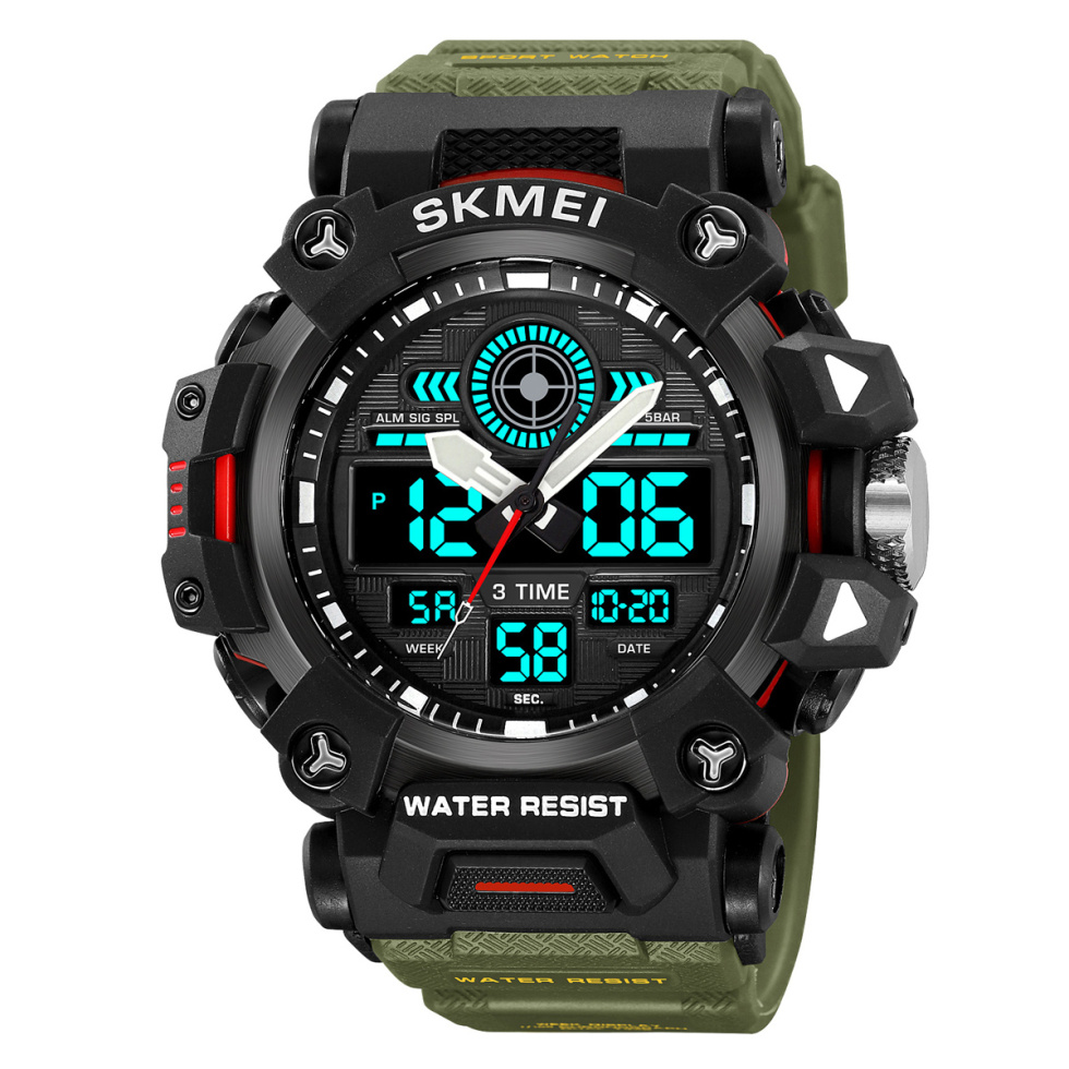 large Годинник чоловічий Skmei 2226AG Army Green 0